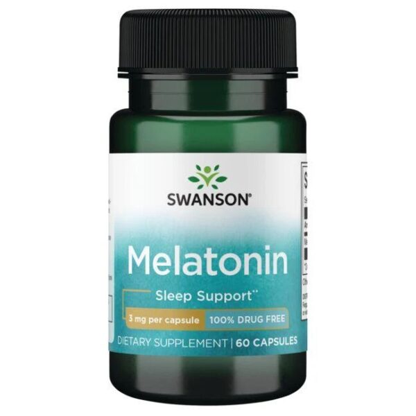 Swanson Melatonin 3mg, 60 Capsules -Sleep Support