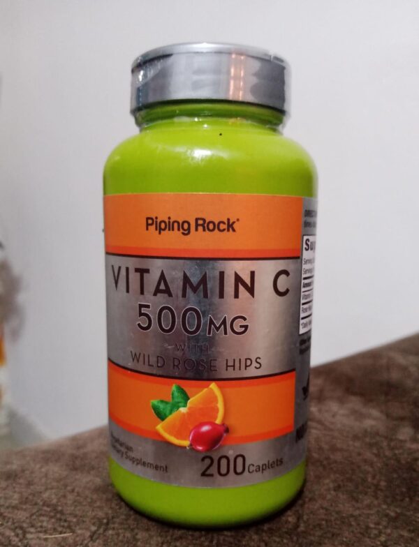 Piping Rock Vitamin C 500mg With Wild Rose Hips, 200 Caplets